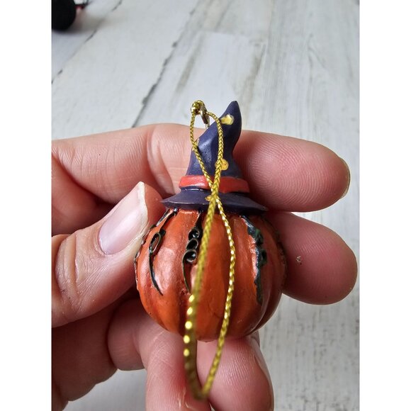 Mini pumpkin Halloween ornament jack-o'-lantern tree set lot bat which ornaments - Picture 7 of 9